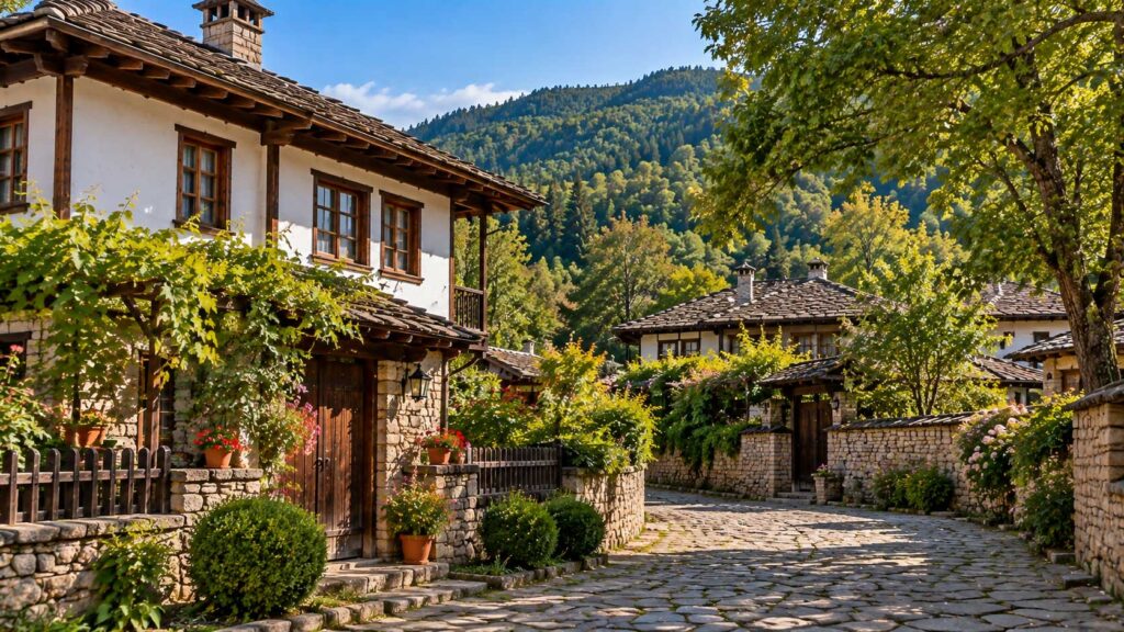 Bulgarian village Oreshak in Balkan Mountains